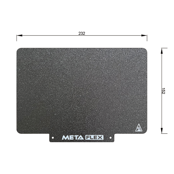 PEI Textured Build Plate, Black, Double Sided, w/ Magnetic Base - 232mm x 152mm.