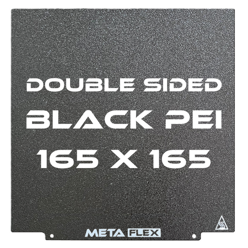 PEI Textured Build Plate, Black, Double Sided, w/ Magnetic Base - 165mm x 165mm.