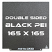 PEI Textured Build Plate, Black, Double Sided, w/ Magnetic Base - 165mm x 165mm.