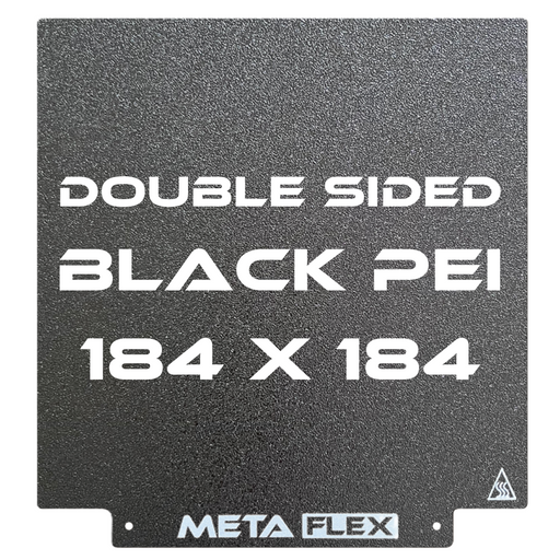 PEI Textured Build Plate, Black, Double Sided, w/ Magnetic Base - 184mm x 184mm.