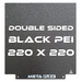 PEI Textured Build Plate, Black, Double Sided, w/ Magnetic Base - 220mm x 220mm.