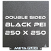 PEI Textured Build Plate, Black, Double Sided, w/ Magnetic Base - 250mm x 250mm.