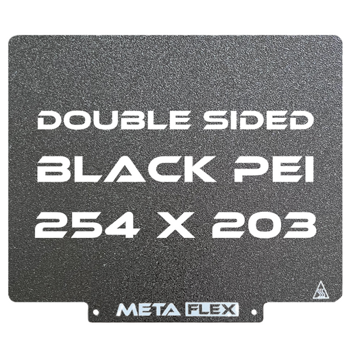 PEI Textured Build Plate, Black, Double Sided, w/ Magnetic Base - 254mm x 203mm.