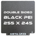 PEI Textured Build Plate, Black, Double Sided, w/ Magnetic Base - 255mm x 245mm.