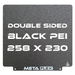 PEI Textured Build Plate, Black, Double Sided, w/ Magnetic Base - 258mm x 230mm.