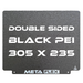 PEI Textured Build Plate, Black, Double Sided, w/ Magnetic Base - 305mm x 235mm.