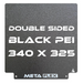 PEI Textured Build Plate, Black, Double Sided, w/ Magnetic Base - 340mm x 325mm.