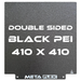 PEI Textured Build Plate, Black, Double Sided, w/ Magnetic Base - 410mm x 410mm.