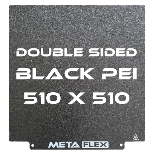 PEI Textured Build Plate, Black, Double Sided, w/ Magnetic Base - 510mm x 510mm.