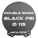 PEI Textured Build Plate, Black, Double Sided, w/ Magnetic Base - 115mm Ø.