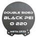 PEI Textured Build Plate, Black, Double Sided, w/ Magnetic Base - 220mm Ø.