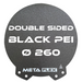 PEI Textured Build Plate, Black, Double Sided, w/ Magnetic Base - 260mm Ø.