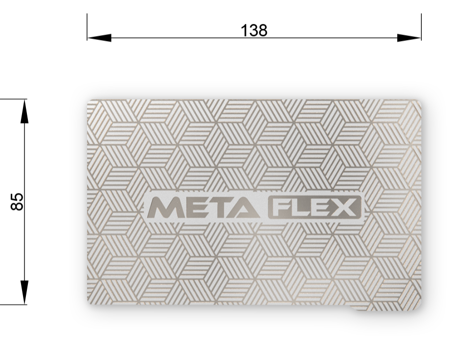 Flexible Steel Plate for Resin Printer w/ Magnetic Base - 138mm x 85mm.